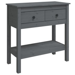 vidaXL Mesa consola de madera maciza de pino gris 75x35x75 cm