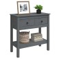 vidaXL Mesa consola de madera maciza de pino gris 75x35x75 cm vidaXL Mesa consola de madera maciza de pino gris 75x35x75 cm