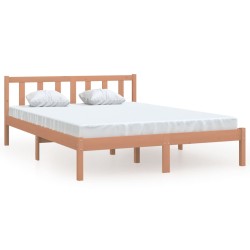 vidaXL Estructura cama madera maciza marrón miel King Size 150x200 cm