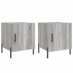 vidaXL Mesitas noche 2 uds madera ingeniería gris Sonoma 40x40x50 cm