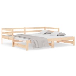 vidaXL Sofá cama extraíble madera maciza de pino 2x(90x190) cm