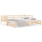 vidaXL Sofá cama extraíble madera maciza de pino 2x(90x190) cm