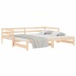 vidaXL Sofá cama extraíble madera maciza de pino 2x(90x190) cm