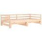 vidaXL Sofá cama extraíble madera maciza de pino 2x(90x190) cm