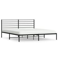 vidaXL Estructura de cama con cabecero metal negro 180x200 cm
