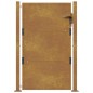 vidaXL Puerta de jardín acero corten 105x130 cm