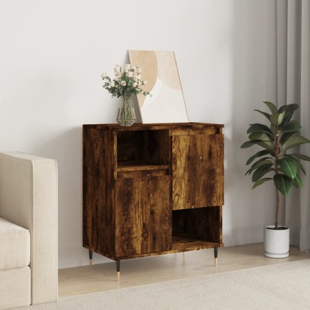 vidaXL Aparador madera contrachapada color roble ahumado 60x35x70 cm