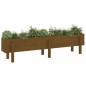 vidaXL Arriate elevado de jardín madera pino marrón miel 160x30x38 cm vidaXL Arriate elevado de jardín madera pino marrón miel 160x30x38 cm