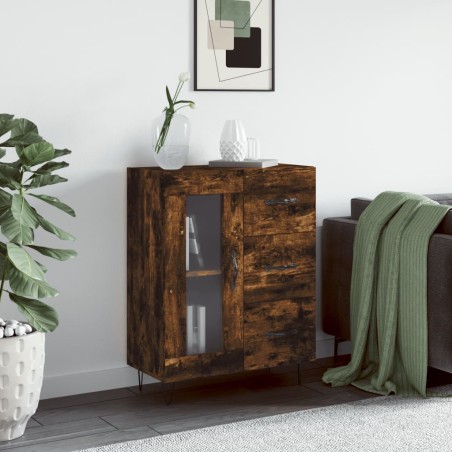 vidaXL Aparador de madera de ingeniería roble ahumado 69,5x34x90 cm