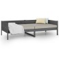 vidaXL Sofá cama de madera maciza de pino gris 90x200 cm vidaXL Sofá cama de madera maciza de pino gris 90x200 cm