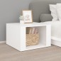 vidaXL Mesita de noche madera contrachapada blanco 57x55x36 cm vidaXL Mesita de noche madera contrachapada blanco 57x55x36 cm