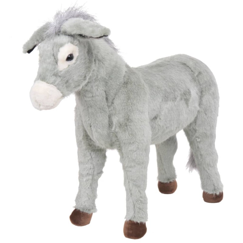 vidaXL Burro de peluche de pie gris XXL vidaXL Burro de peluche de pie gris XXL