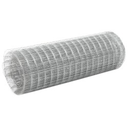 vidaXL Malla de alambre de acero galvanizado plateada 25x0,5 m