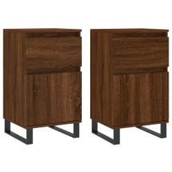 vidaXL Aparadores 2 uds madera de ingeniería marrón roble 40x35x70 cm