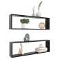 vidaXL Estantes cubo de pared 2 uds contrachapado negro 100x15x30 cm vidaXL Estantes cubo de pared 2 uds contrachapado negro 100x15x30 cm