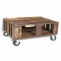 vidaXL Mesa de centro con 4 ruedas de madera reciclada vidaXL Mesa de centro con 4 ruedas de madera reciclada
