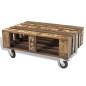 vidaXL Mesa de centro con 4 ruedas de madera reciclada vidaXL Mesa de centro con 4 ruedas de madera reciclada