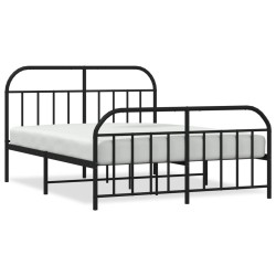vidaXL Estructura de cama cabecero y pie de cama metal negro 180x200cm
