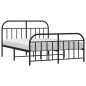 vidaXL Estructura de cama cabecero y pie de cama metal negro 180x200cm