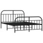 vidaXL Estructura de cama cabecero y pie de cama metal negro 180x200cm