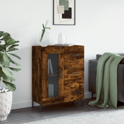 vidaXL Aparador de madera de ingeniería roble ahumado 69,5x34x90 cm