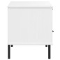vidaXL Mueble de TV con patas de metal OSLO madera maciza pino blanco vidaXL Mueble de TV con patas de metal OSLO madera maciza pino blanco