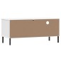 vidaXL Mueble de TV con patas de metal OSLO madera maciza pino blanco vidaXL Mueble de TV con patas de metal OSLO madera maciza pino blanco