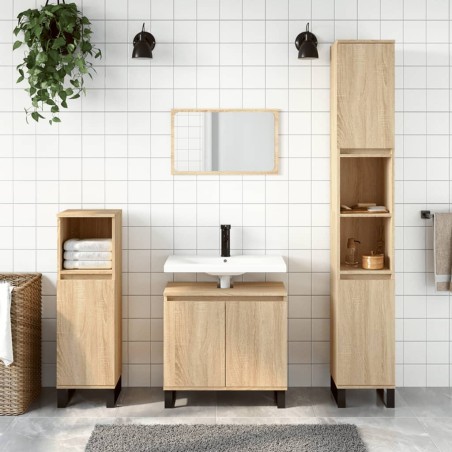 vidaXL Armario de baño madera de ingeniería roble Sonoma 58x33x60 cm