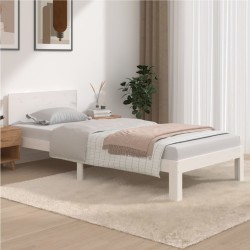 vidaXL Estructura de cama madera maciza de pino blanco 90x200 cm