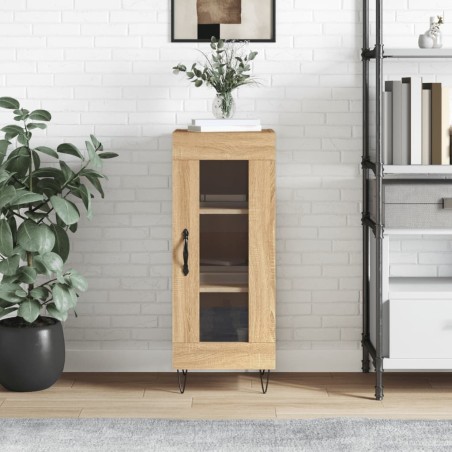 vidaXL Aparador madera contrachapada color roble Sonoma 34,5x34x90 cm
