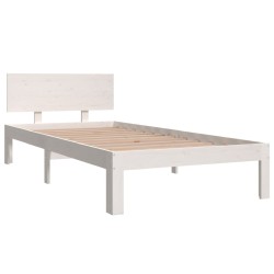 vidaXL Estructura de cama madera maciza de pino blanco 90x200 cm