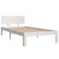 vidaXL Estructura de cama madera maciza de pino blanco 90x200 cm vidaXL Estructura de cama madera maciza de pino blanco 90x200 cm