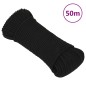 vidaXL Cuerda de trabajo poliéster negro 3 mm 50 m vidaXL Cuerda de trabajo poliéster negro 3 mm 50 m