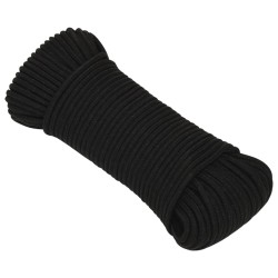 vidaXL Cuerda de trabajo poliéster negro 3 mm 50 m