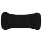 vidaXL Cuerda de trabajo poliéster negro 3 mm 50 m vidaXL Cuerda de trabajo poliéster negro 3 mm 50 m