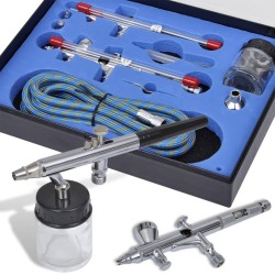 vidaXL Set de aerógrafo con 2 pistolas