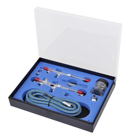 vidaXL Set de aerógrafo con 2 pistolas