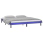 vidaXL Estructura de cama con LED madera maciza gris 160x200 cm