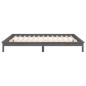 vidaXL Estructura de cama con LED madera maciza gris 160x200 cm