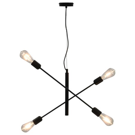 vidaXL Lámparas de techo con bombillas de filamento 2 W negro E27