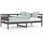 vidaXL Sofá cama madera maciza de pino gris 90x190 cm