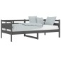 vidaXL Sofá cama madera maciza de pino gris 90x190 cm