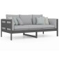 vidaXL Sofá cama madera maciza de pino gris 90x190 cm