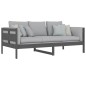 vidaXL Sofá cama madera maciza de pino gris 90x190 cm