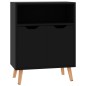 vidaXL Aparador de madera de ingeniería negro brillo 60x30x72 cm