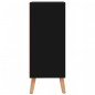 vidaXL Aparador de madera de ingeniería negro brillo 60x30x72 cm