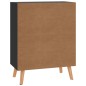 vidaXL Aparador de madera de ingeniería negro brillo 60x30x72 cm