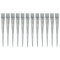 vidaXL Picas de tierra 12 uds acero galvanizado plateado 10x10x91 cm vidaXL Picas de tierra 12 uds acero galvanizado plateado 10x10x91 cm
