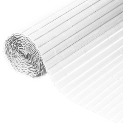 Nature Valla cañizo de ocultación jardín doble cara PVC blanco 1x3 m 