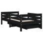 vidaXL Estructura de cama niños con cajones madera pino negro 70x140cm vidaXL Estructura de cama niños con cajones madera pino negro 70x140cm